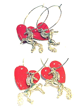 Unicorn ♥ heart earring