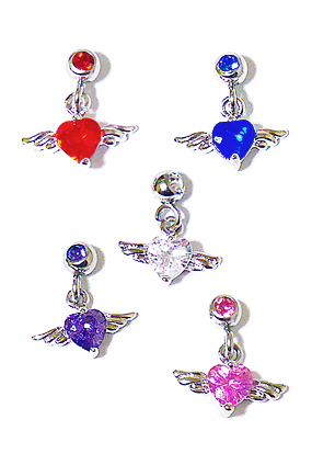 ♥누적 1000개 판매 돌파♥Heart ♡ wing drop piercing ( 5 color )