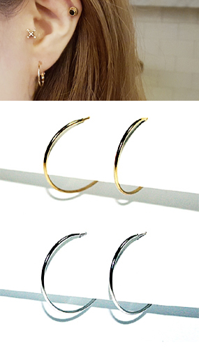 ♥누적 500개 판매 돌파♥ Basic Round earring (2 color)(2 size)