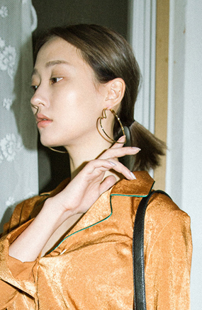 ♥누적 1000개 판매 돌파♥ ♡Heart♡ round earring ( big ) ( 2 color )