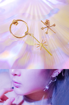 Drop aurora earring (silver , gold)