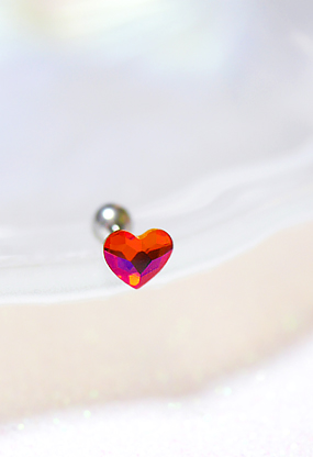 ♥누적 1500개 판매 돌파♥ Flat heart piercing (레드,오렌지핑크)