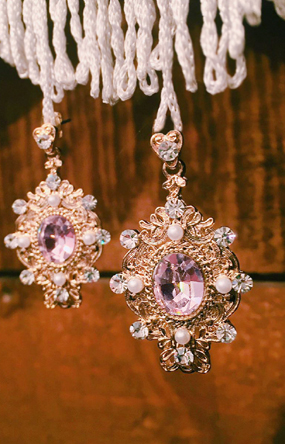 ♥누적 300개 판매 돌파♥ Vintage pink stone earring