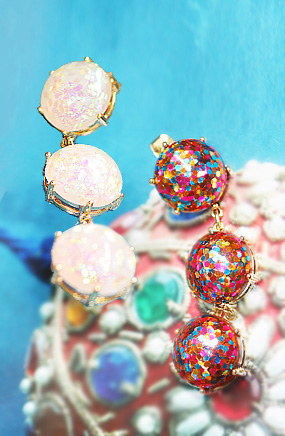 Sparkling ball earring (2 color)