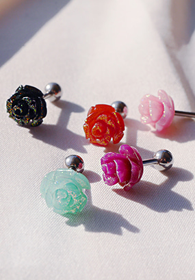 Sparkle rose piercing ( 5 color )