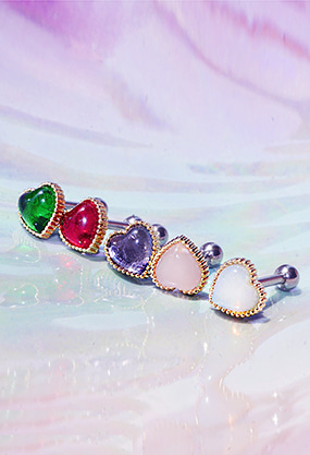 ♥누적 700개 판매 돌파♥ Heart opal piercing(5 color)
