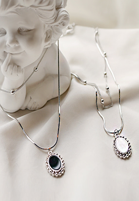 ♥누적 100개 판매 돌파♥ Antique gem - necklace set(자개 목걸이&amp;초커 2종 세트)