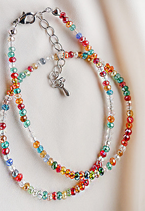 Rainbow beeds necklace (초커,목걸이 겸용)