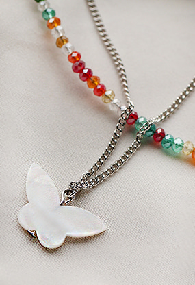 Butterfly 🦋 nacre necklace (천연 자개 목걸이)