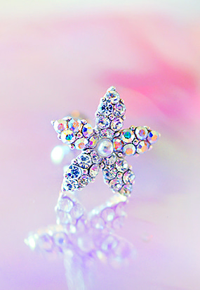 Big crystal flower piercing