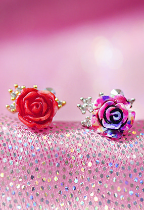 Water marble rose piercing (2 color)
