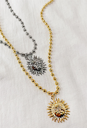 Antique sun ball necklace (실버,골드)