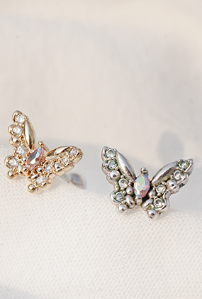 🦋Antique crystal butterfly🦋 piercing(실버,골드)