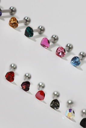 Mini-mini heart piercing (스와로브스키)(15 color)
