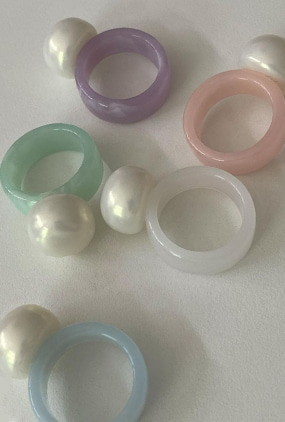 Pearl cotton candy ring (5 color)