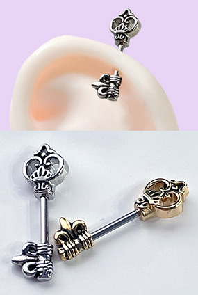 Antique key piercing (골드,실버)