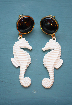 Seahorse stone earring