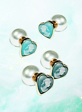 Cameo ♡ pearl earring (2 color)