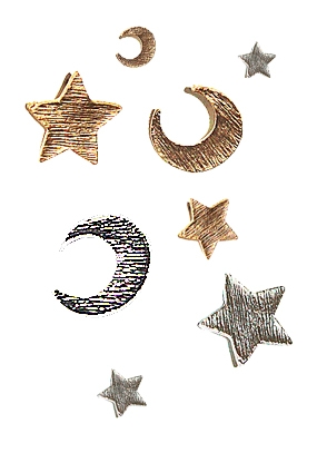 Moon &amp; Star earring (2 color)
