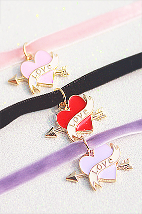Cupid ♥ love velvet choker ( 3 color )