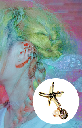 Starfish drop earcuff