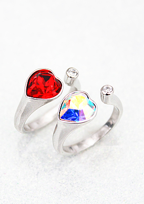 ♥Heart crystal♥ Ring ( 2 color )(swarovski)