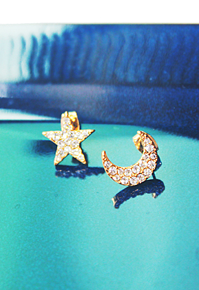 Twinkle Moon &amp; star earring (earcuff)