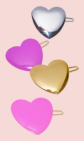 Metal heart mini hair clip ( 4 color )