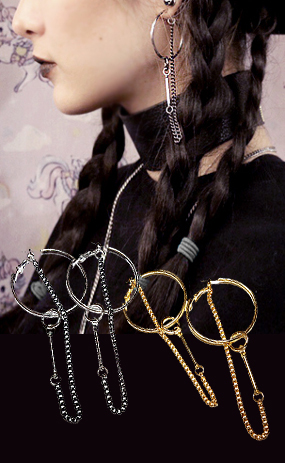 ♥누적 500개 판매 돌파♥ Chain layering earring ( silver, gold )