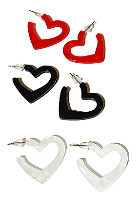 Marble heart earring ( 3 color )