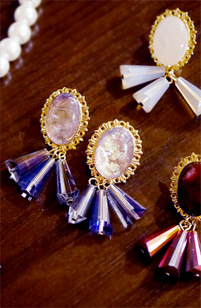 Rainbow drop - jewel earring ( 3 color )