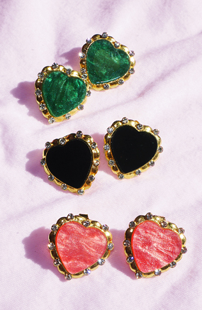 Lace heart earring ( 3 color )