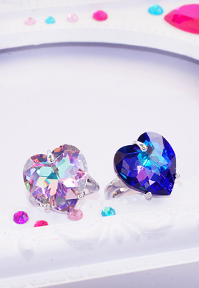 ♥누적 200개 판매 돌파♥ Blue Heart crystal ring (2 color)(9-15호)(swarovski)