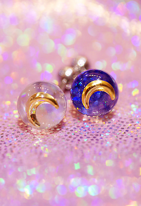 ♡누적 1000개 판매 돌파♡ Crystal moon piercing ( 2 color )