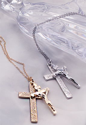 Twin cross necklace ( 골드, 실버 )