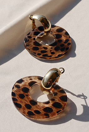 Leopard ring earring ( 2 way )