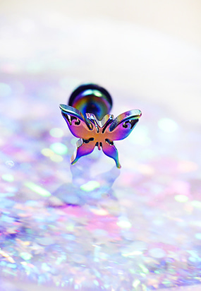 Rainbow butterfly piercing