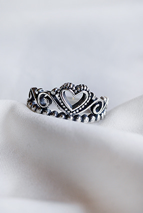 [Silver 925] Heart crown ring
