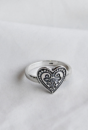 [Silver 925] Vintage heart ♡ Ring