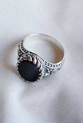 [Silver 925] Marble stone ring (블랙 오닉스)