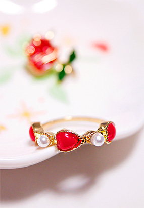 Heart ♥ pearl ring