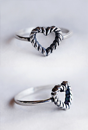 [Silver 925] Twist heart ♡ ring
