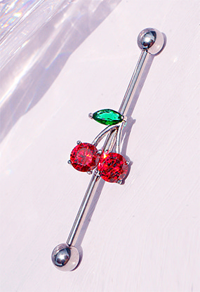Cherry industrial babel piercing