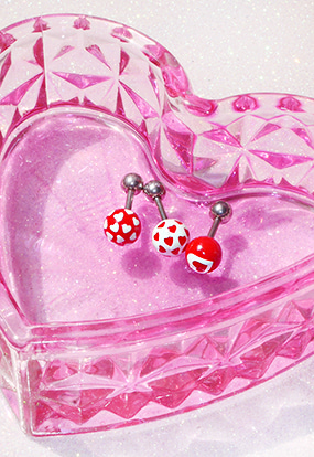 Heart ♥♡ dot piercing (3 color)