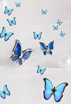 ♥누적 1500개 판매 돌파♥ Blue butterfly 🦋 piercing블루 온도 나비 피어싱
