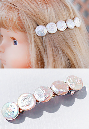 Pearl stone hair clip