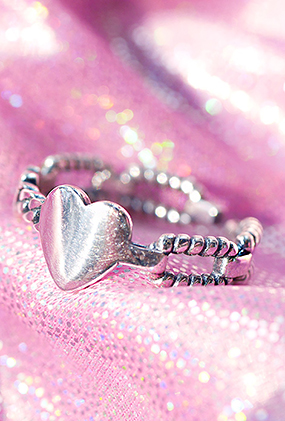 [Silver 925] Heart rope chain ring