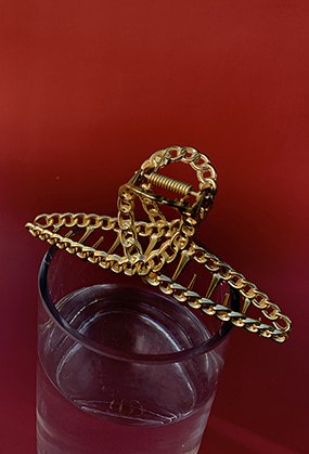 Metal chain hair clip (골드,실버)