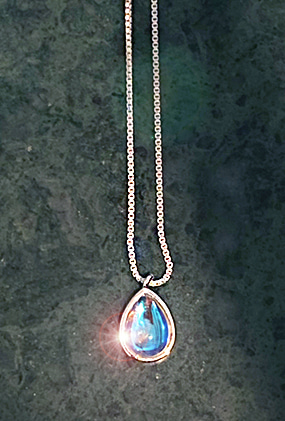[Silver 925] Opal teardrop necklace
