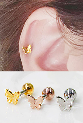 Petit 🦋 butterfly piercing (골드,실버,로즈골드)